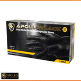 ApolloBlack Nitrile Disposable Gloves 100-pack (various sizes)
