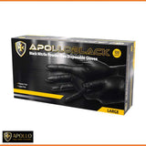 ApolloBlack Nitrile Disposable Gloves 100-pack (various sizes)