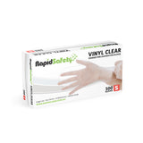 RapidSafety Vinyl Clear Examination Gloves - Various Sizes