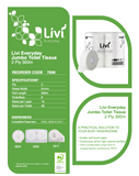 Livi Everyday 7006 Jumbo Toilet Tissue 2 Ply 300m Bale x 8