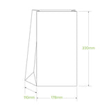 Biopak Kraft paper bag 178 x 110 x 330mm (Carton 1000)