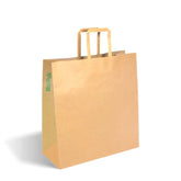 Biopak Flat Handle Kraft Paper Bags - FSC Mix - 250/carton Various Sizes