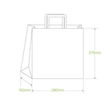 Biopak Flat Handle Kraft Paper Bags - FSC Mix - 250/carton Various Sizes