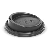 Biopak 90mm Large PLA BioCup Lid (Carton 1000) Black or White
