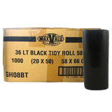 36L BLACK Tidy Bag 66X58cm Roll Bin Bags