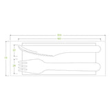 Biopak 16cm Uncoated Wood Knife, Fork & Napkin Set (Carton 400)