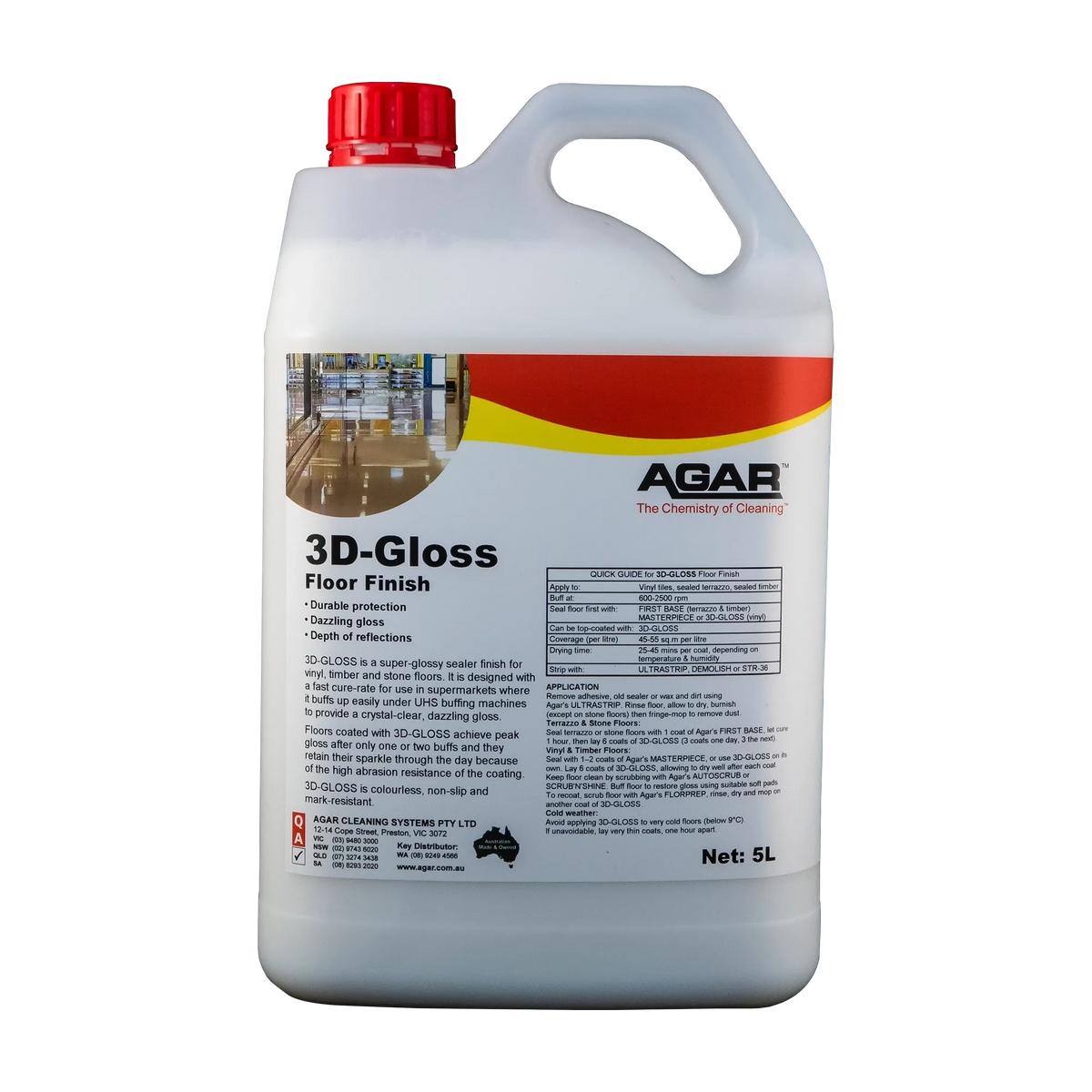 Agar 3D-Gloss Floor Finish Various Sizes