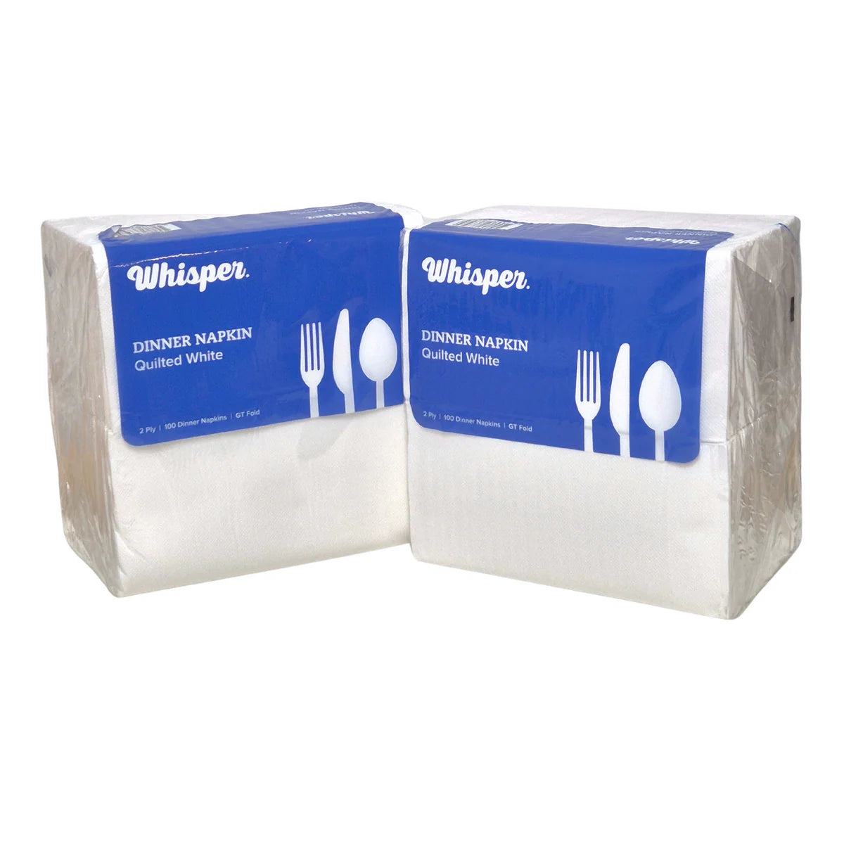 Whisper 6246 Quilted Dinner Napkins GT White (10 packs x 100 sheets)