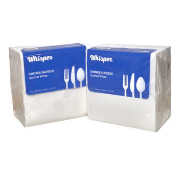 Whisper 6246 Quilted Dinner Napkins GT White (10 packs x 100 sheets)
