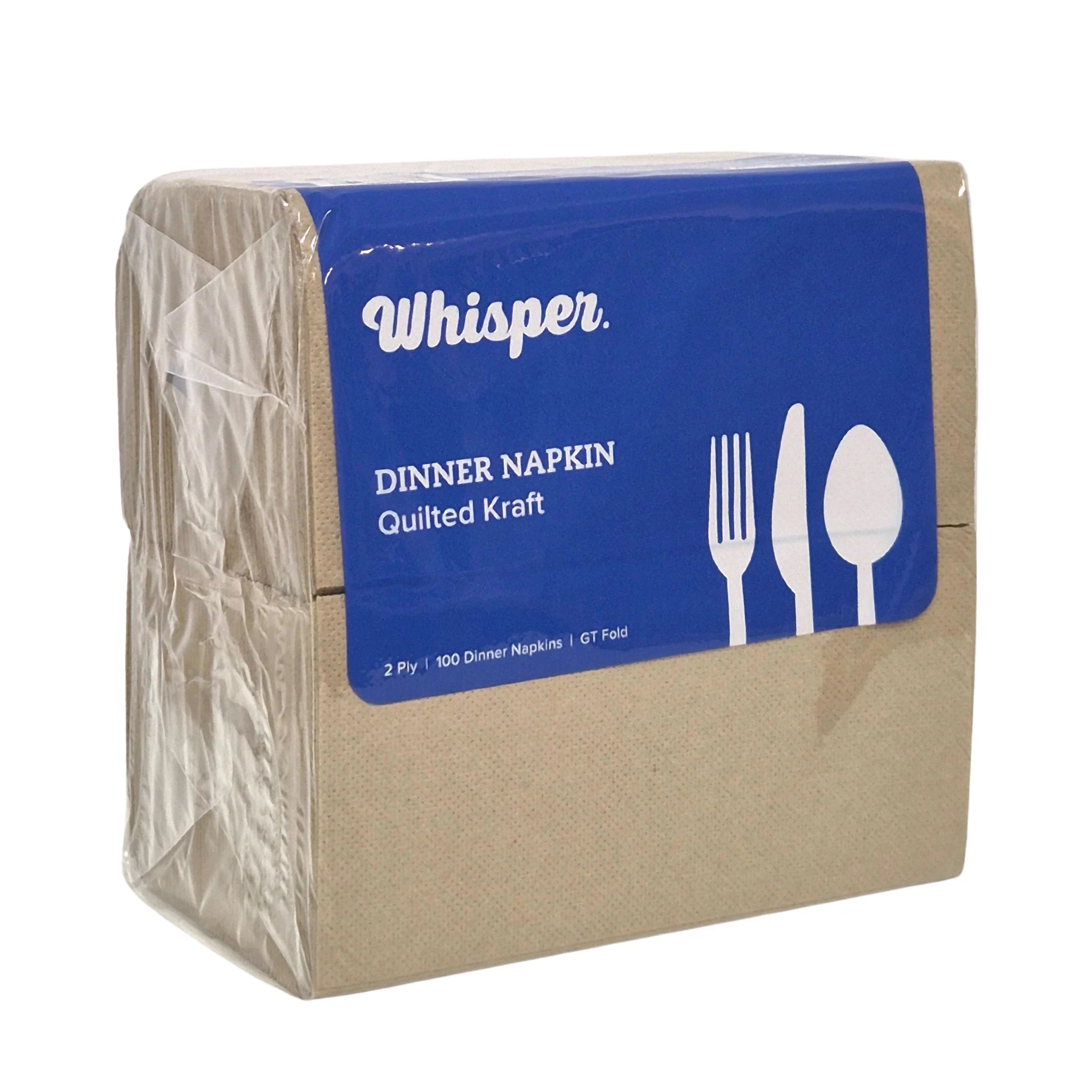Whisper 6247 Quilted Dinner Napkins GT Kraft (10 packs x 100 sheets)