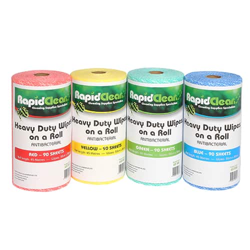 RapidClean Heavy Duty Wipes Roll - Various Colours