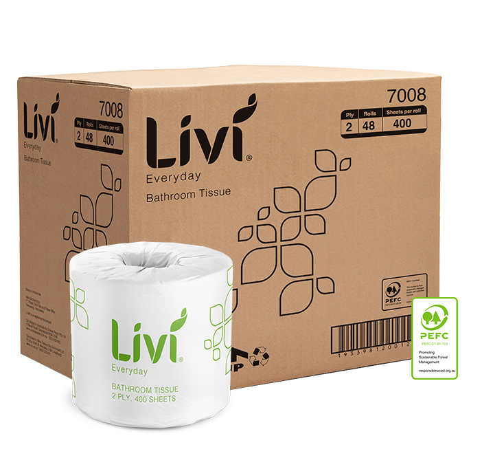 Livi Everyday 7008 Toilet Tissue 2 Ply 400 Sheets 48 rolls