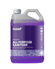 Purple all-purpose sanitiser container with white label on a white background