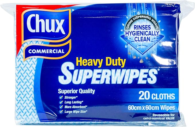 Chux® Superwipes® Heavy Duty Blue 60x60cm Pk20