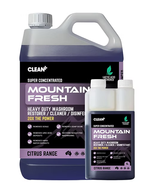 Clean Plus Mountain Fresh Heavy Duty Washroom Restorer/ Cleaner/ Disinfectant (various sizes)