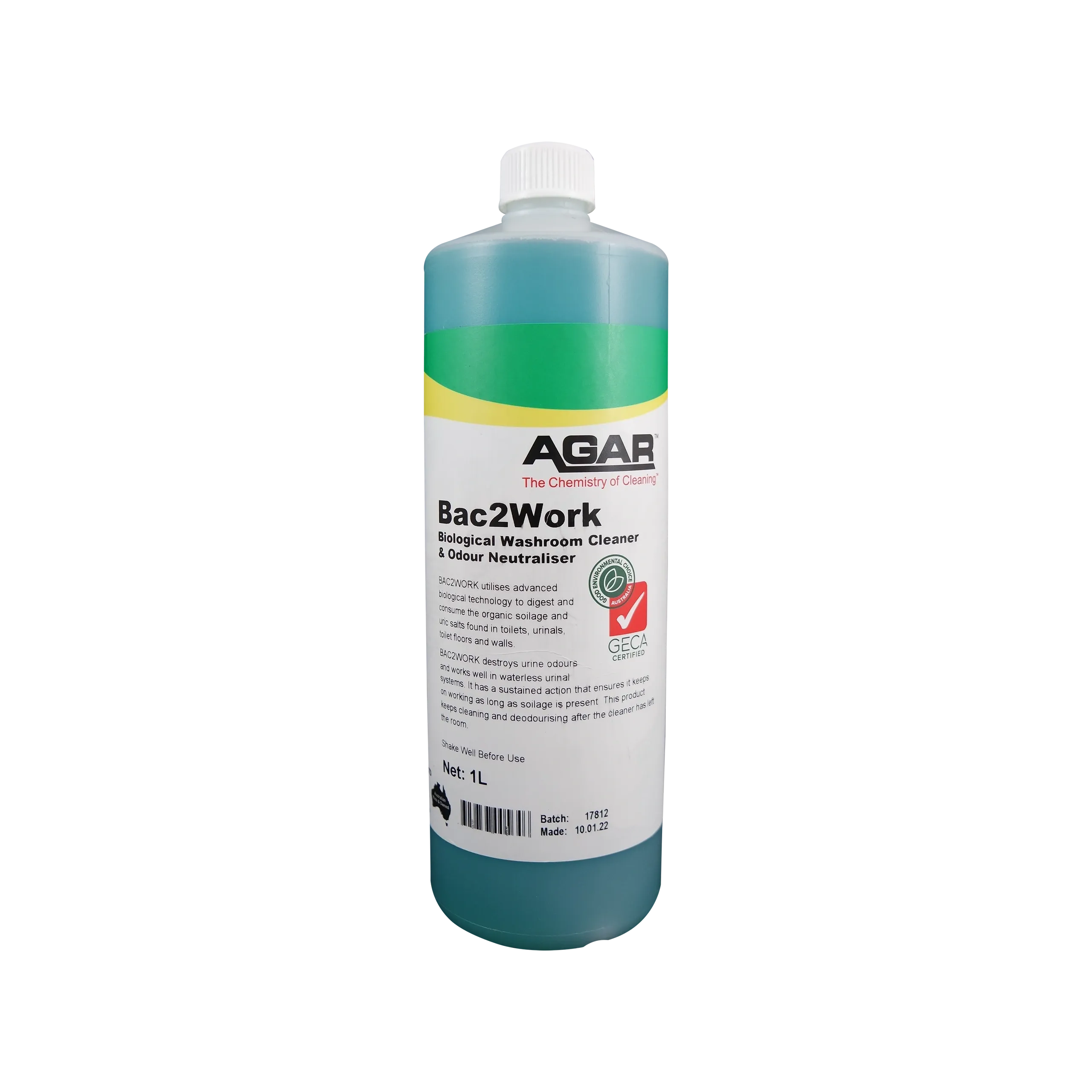 Agar Bac2Work Biological Washroom Cleaner and Odour Neutraliser GECA Approved