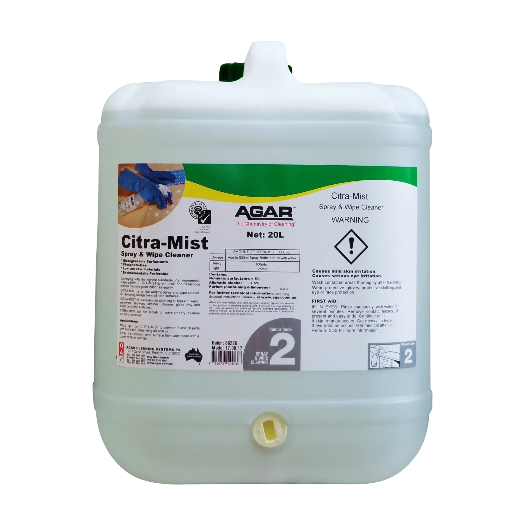 Agar Citra-Mist Spray & Wipe Cleaner Various Sizes
