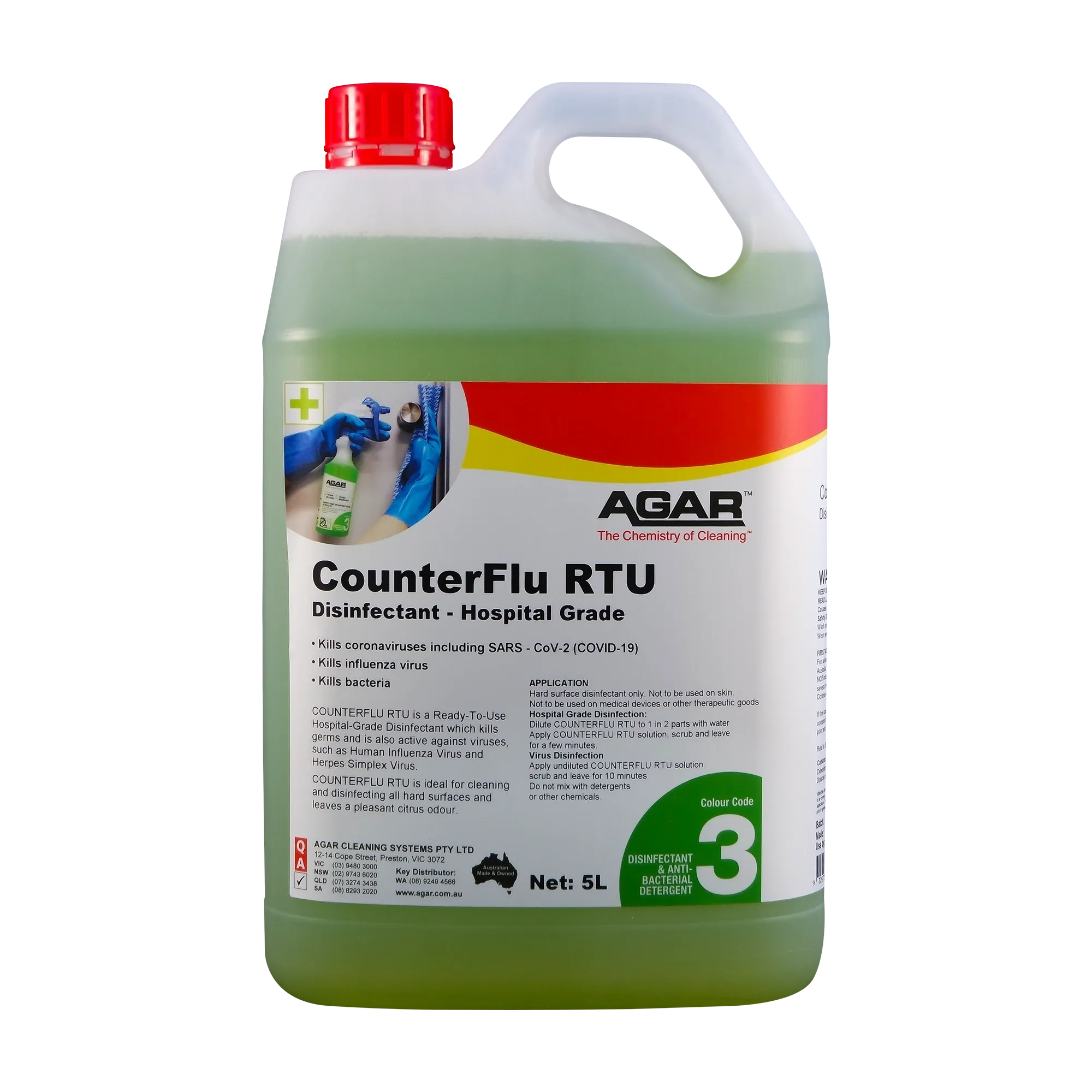 Agar CounterFlu RTU Hospital Grade Disinfectant Various Sizes