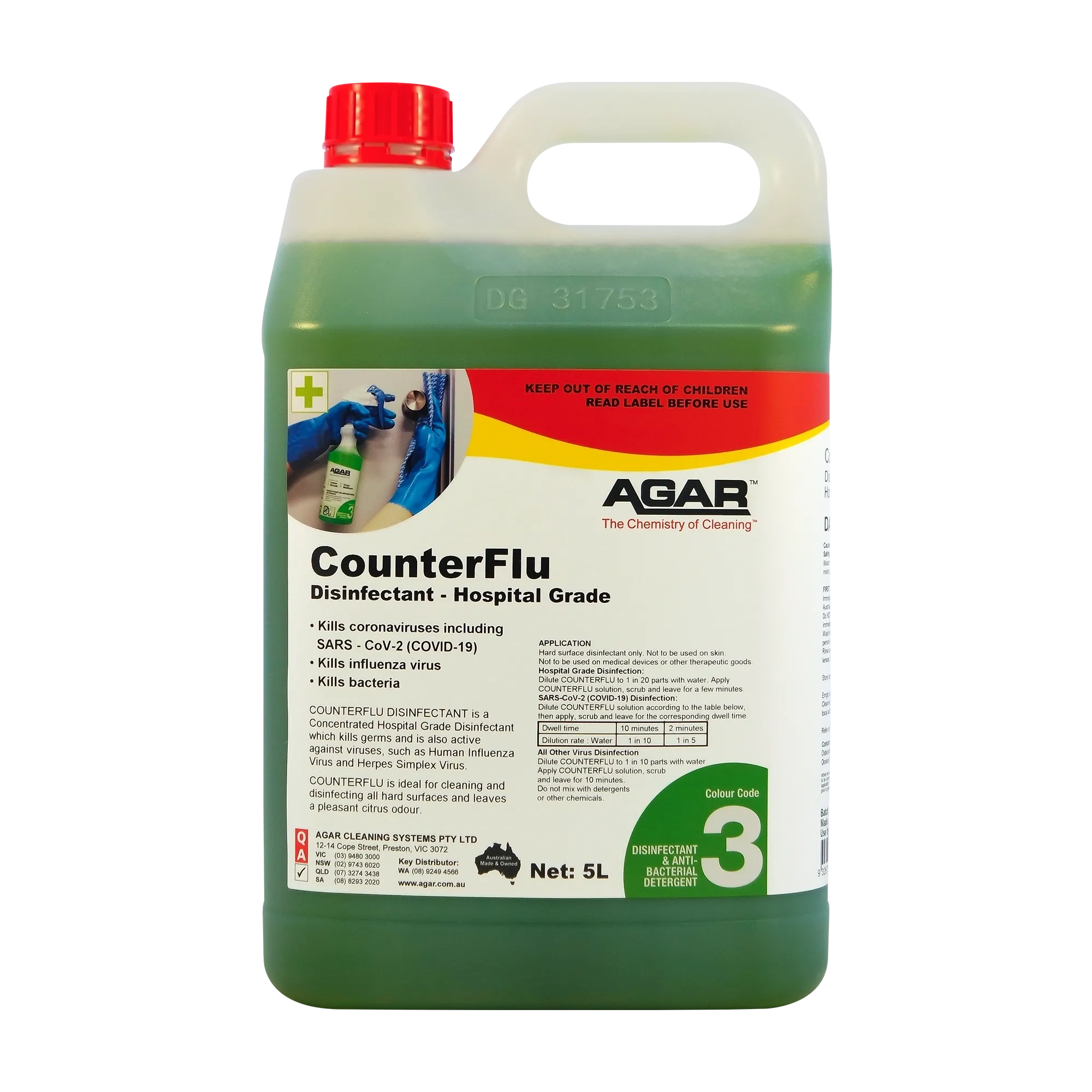 Agar CounterFlu Hospital Grade Disinfectant Various Sizes