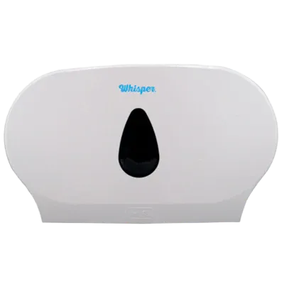 Double Jumbo Toilet Roll Dispenser Whisper - White