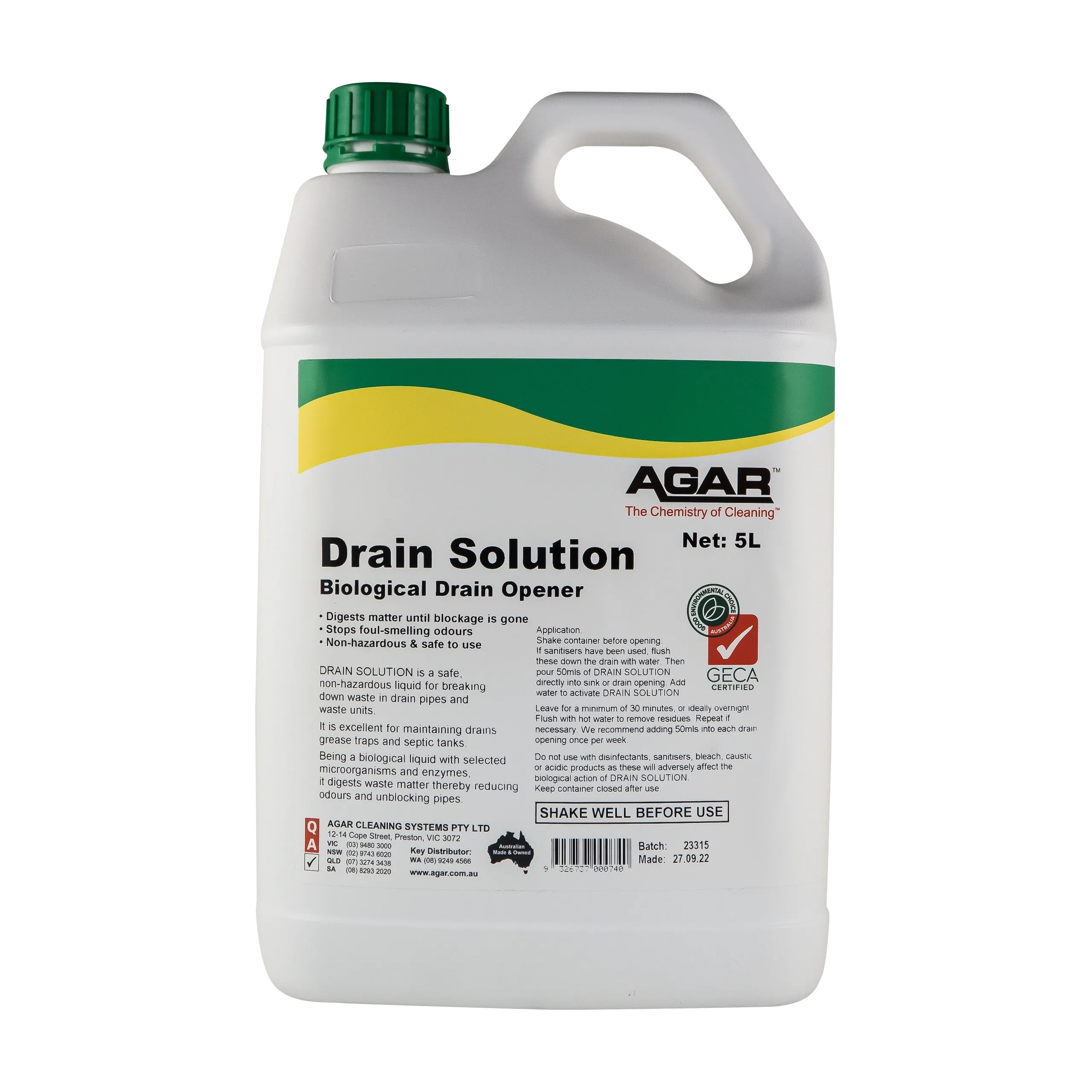 Agar Drain Solution Biological Drain Opener GRECA Certified