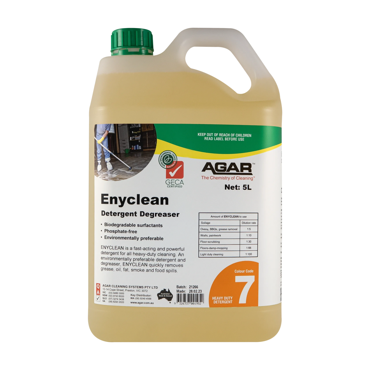 Agar Enyclean Detergent Degreaser GECA Approved