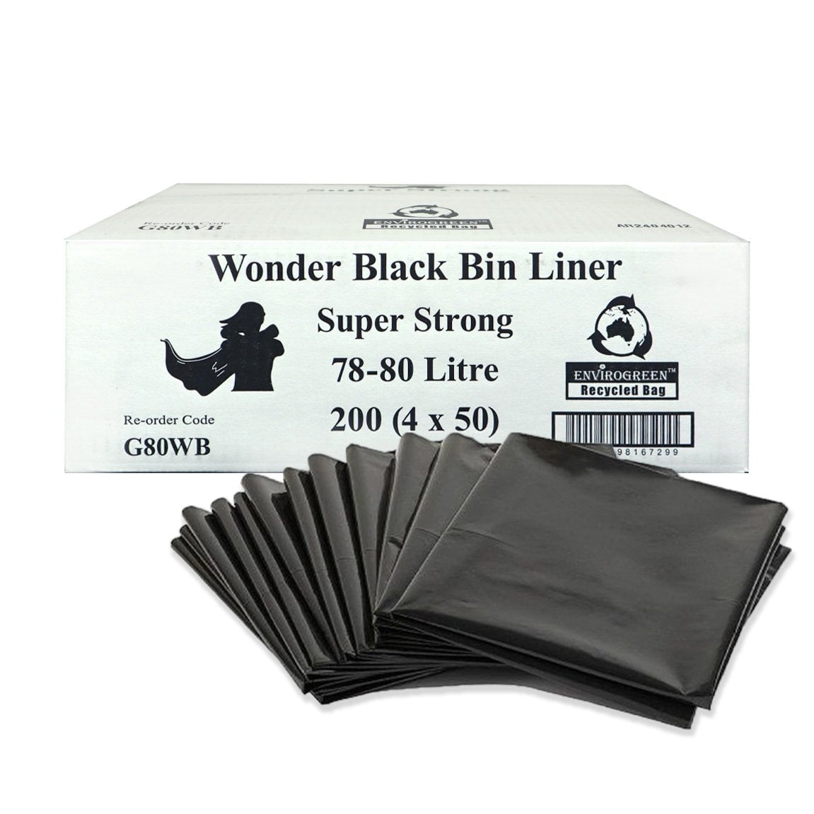 Bin Liners G80WB 78-80L Bin Liners 95x78cm