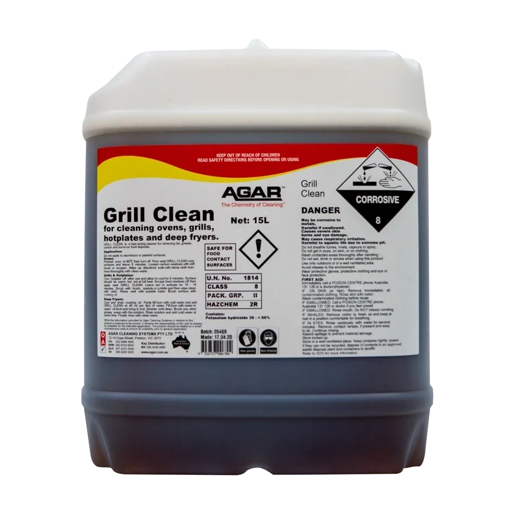 Agar Grill Clean - Cleans Ovens, Grills, Hotplates, Deep Fryers and BBQ's Various Sizes