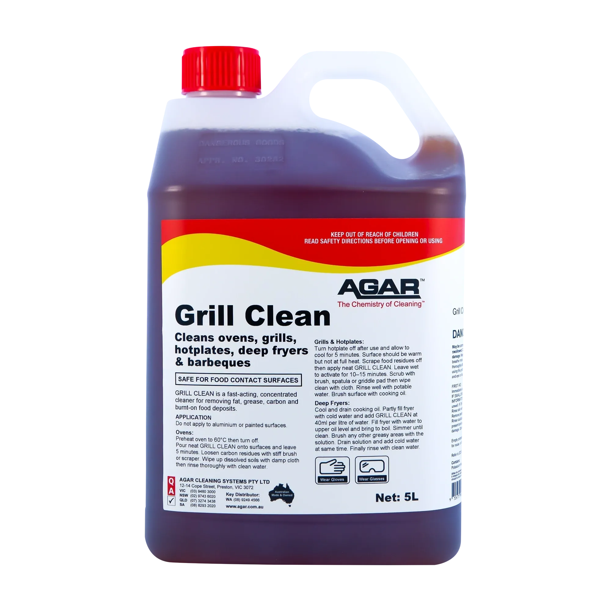 Agar Grill Clean - Cleans Ovens, Grills, Hotplates, Deep Fryers and BBQ's Various Sizes