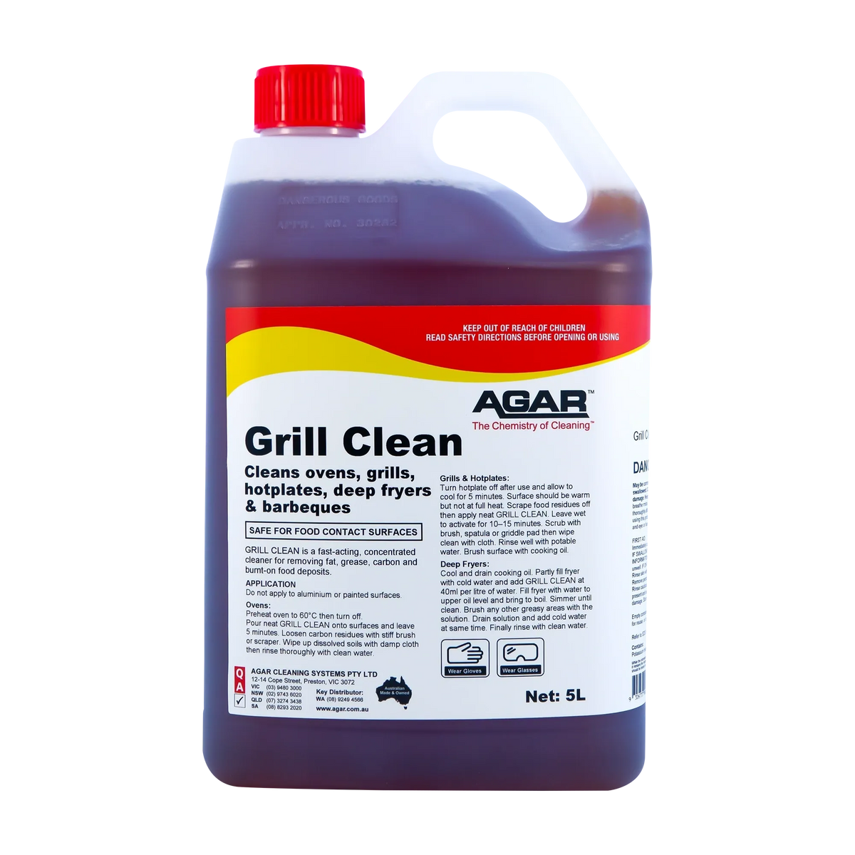 Agar Grill Clean - Cleans Ovens, Grills, Hotplates, Deep Fryers and BBQ's Various Sizes