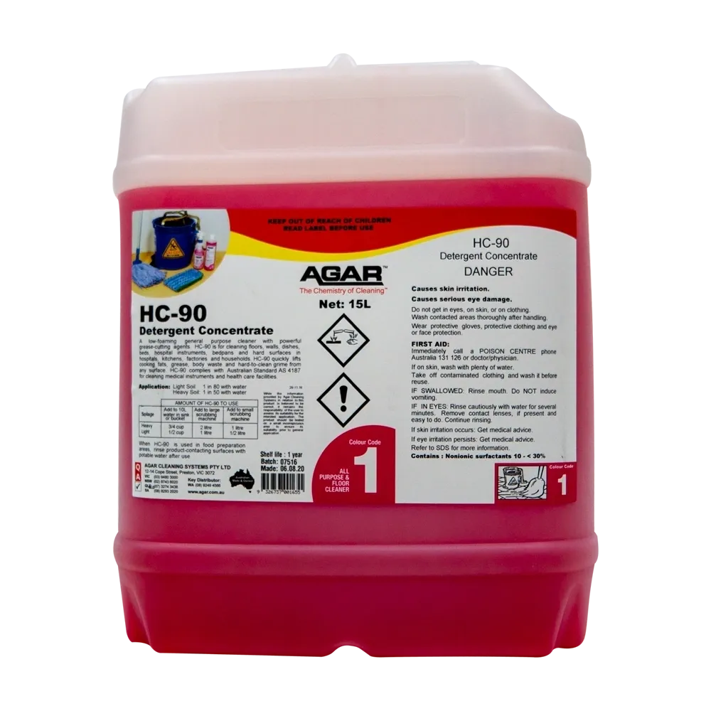 Agar HC-90 Detergent Concentrate Cleaner Various Sizes
