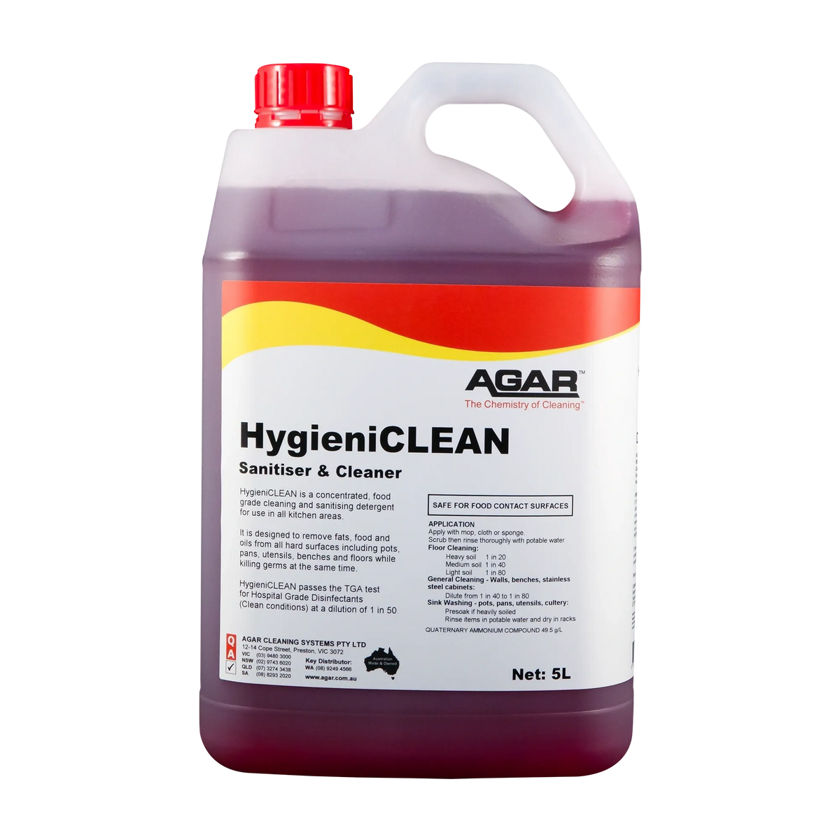 Agar Hygieniclean Sanitiser & Cleaner Food Grade