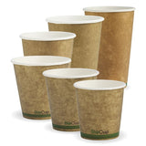 Biopak Kraft Green Stripe Single Wall BioCup