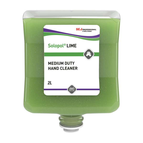 SCJ Solopol Lime 2L Heavy Duty Hand Cleaner Cartridge Cornmeal Scrub