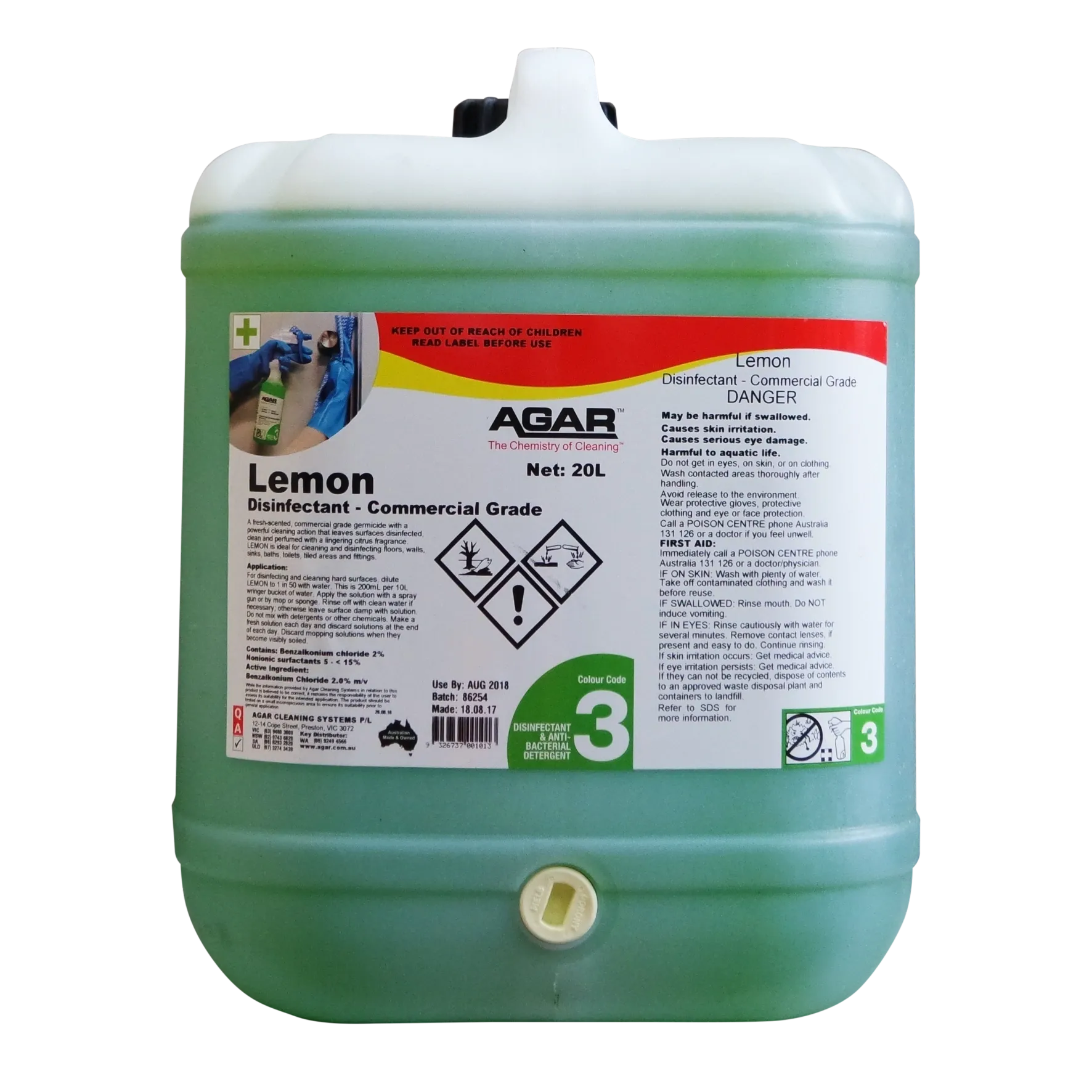 Agar Lemon Commercial Grade Disinfectant Various sizes