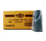 Bin Liners GH06BTR BLACK 27L Tidy Bag 59X51cm Roll