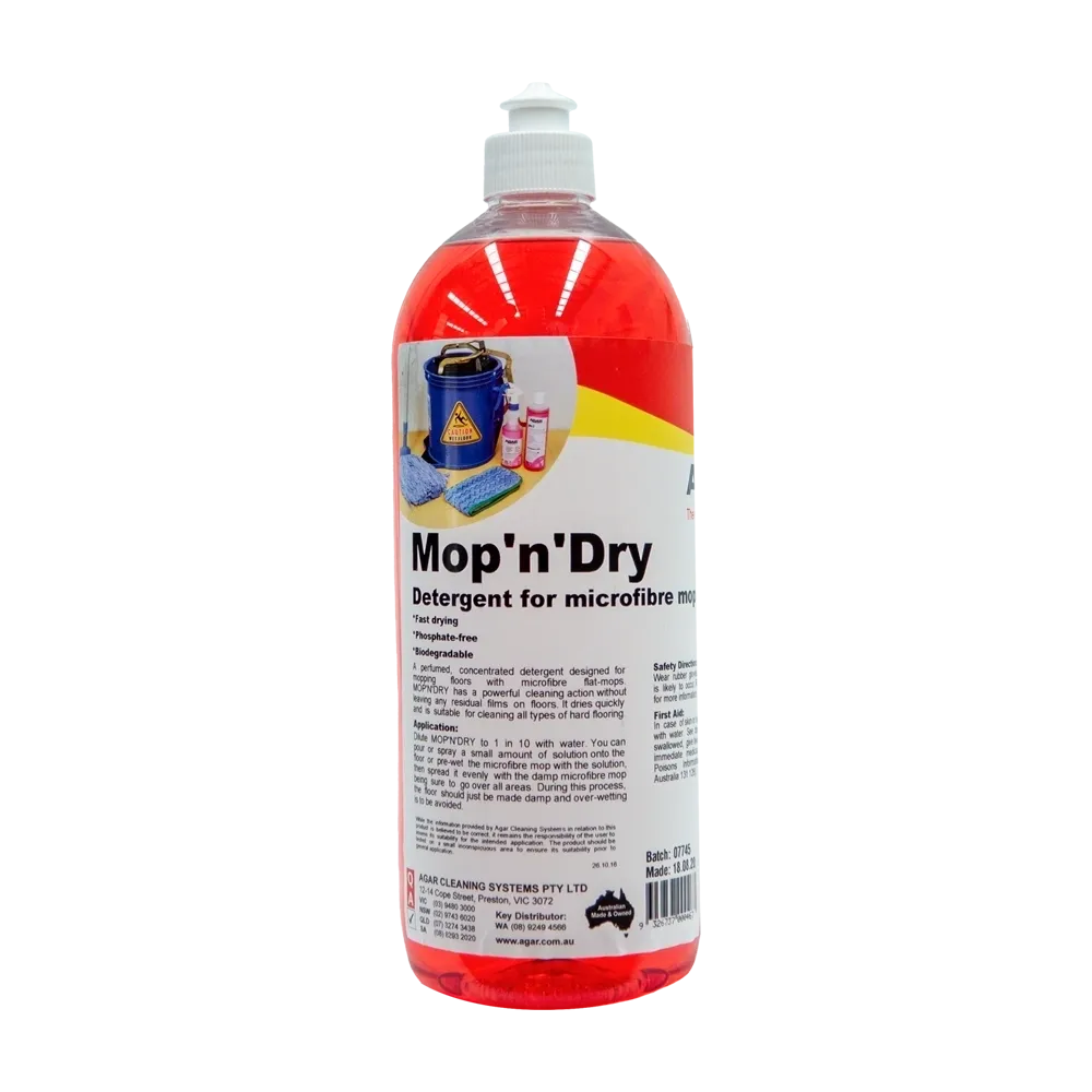Agar Mop'N'Dry Detergent for Microfibre Mops Various Sizes