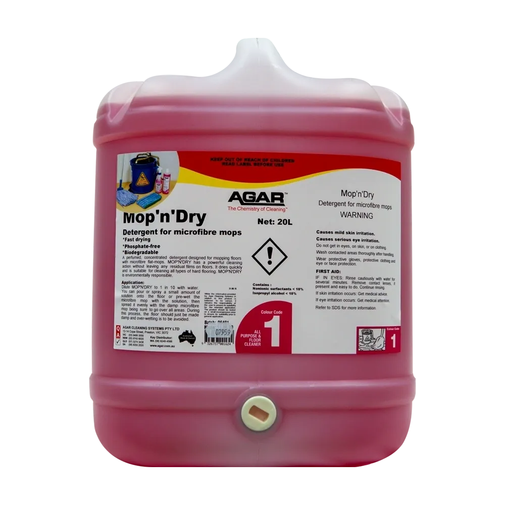 Agar Mop'N'Dry Detergent for Microfibre Mops Various Sizes