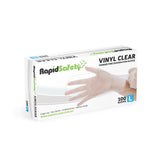 RapidSafety Vinyl Clear Examination Gloves - Various Sizes