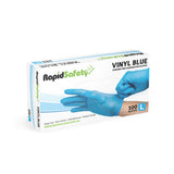 RapidSafety Vinyl Blue Examination Gloves - Various Sizes