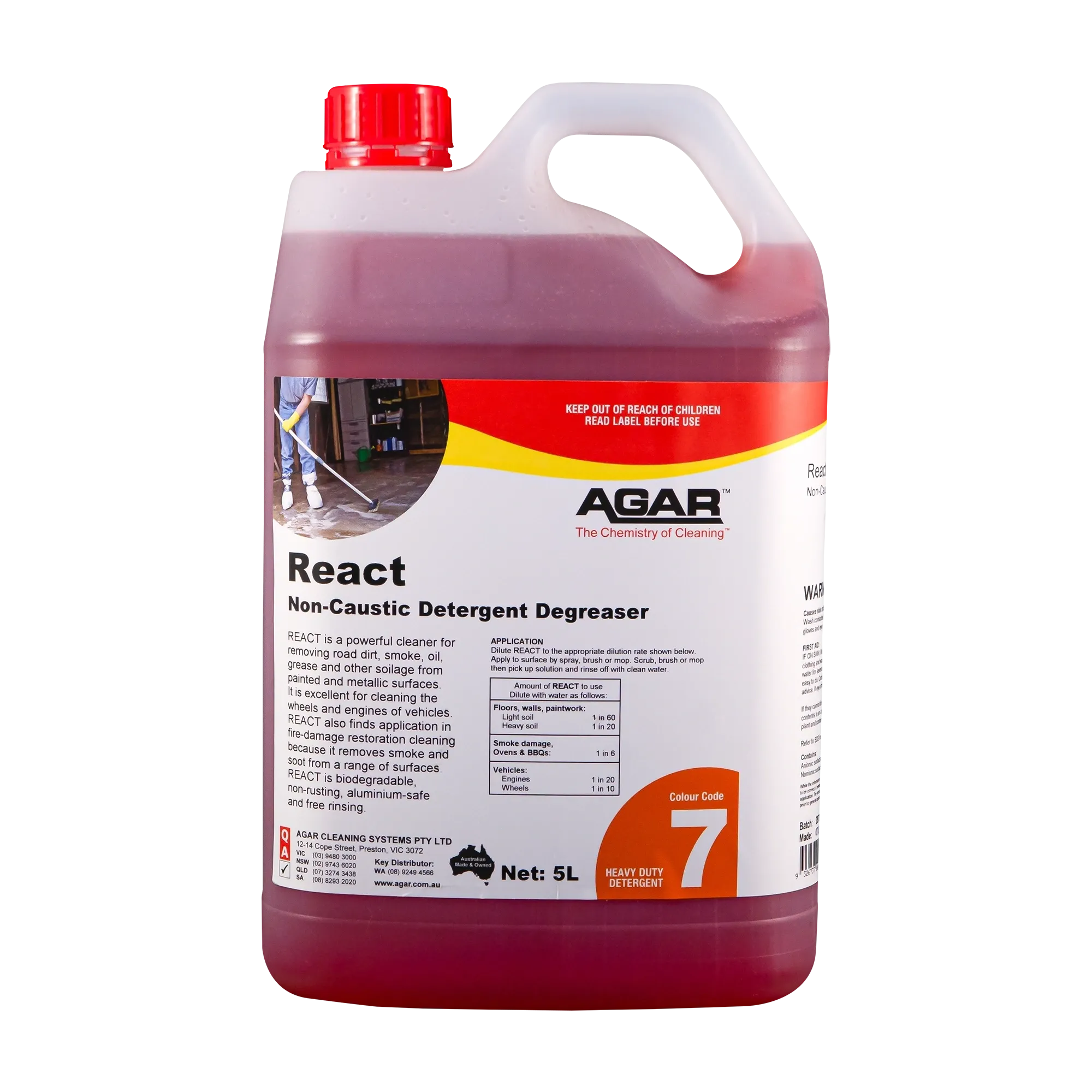 Agar React Non-Caustic Detergent Degreaser