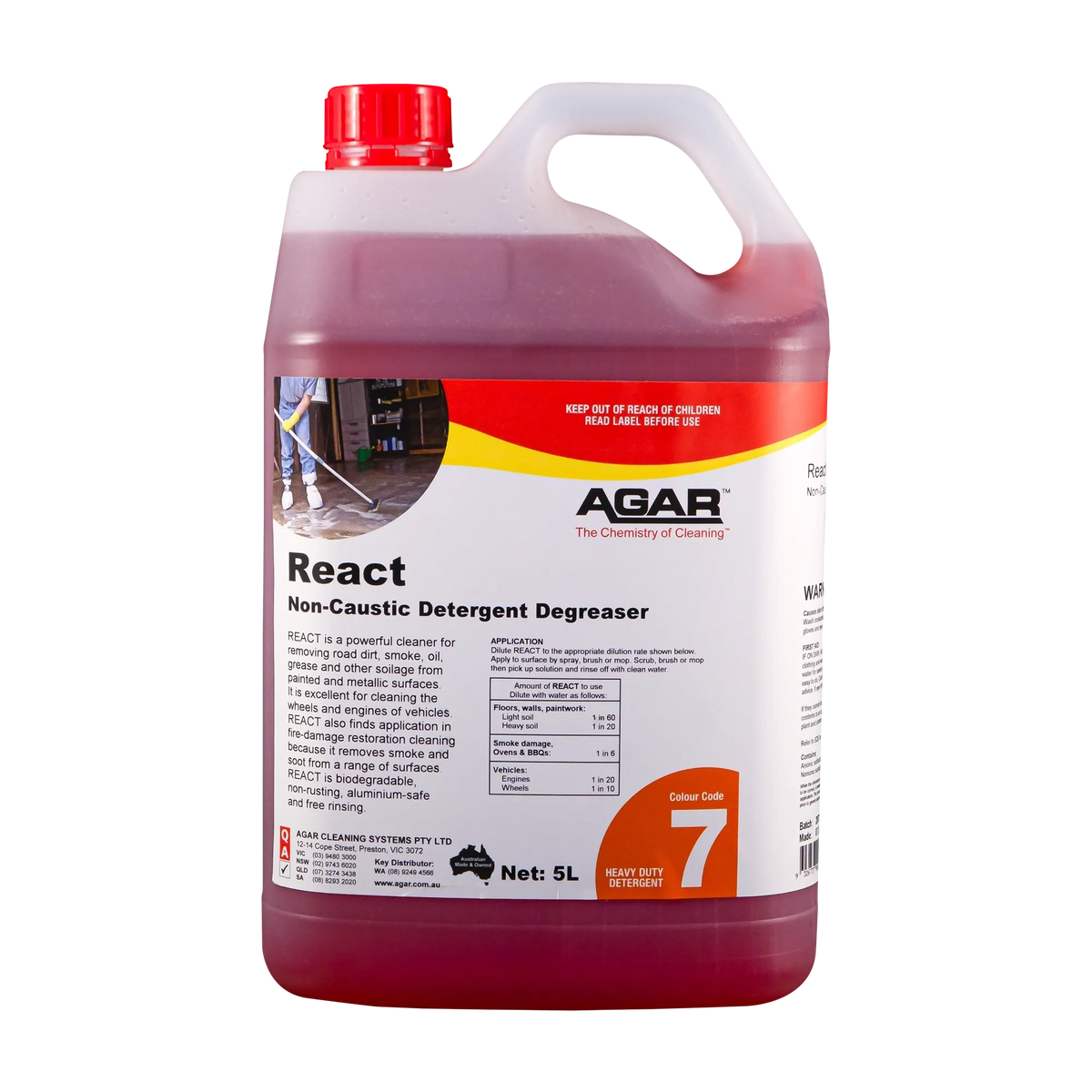 Agar React Non-Caustic Detergent Degreaser