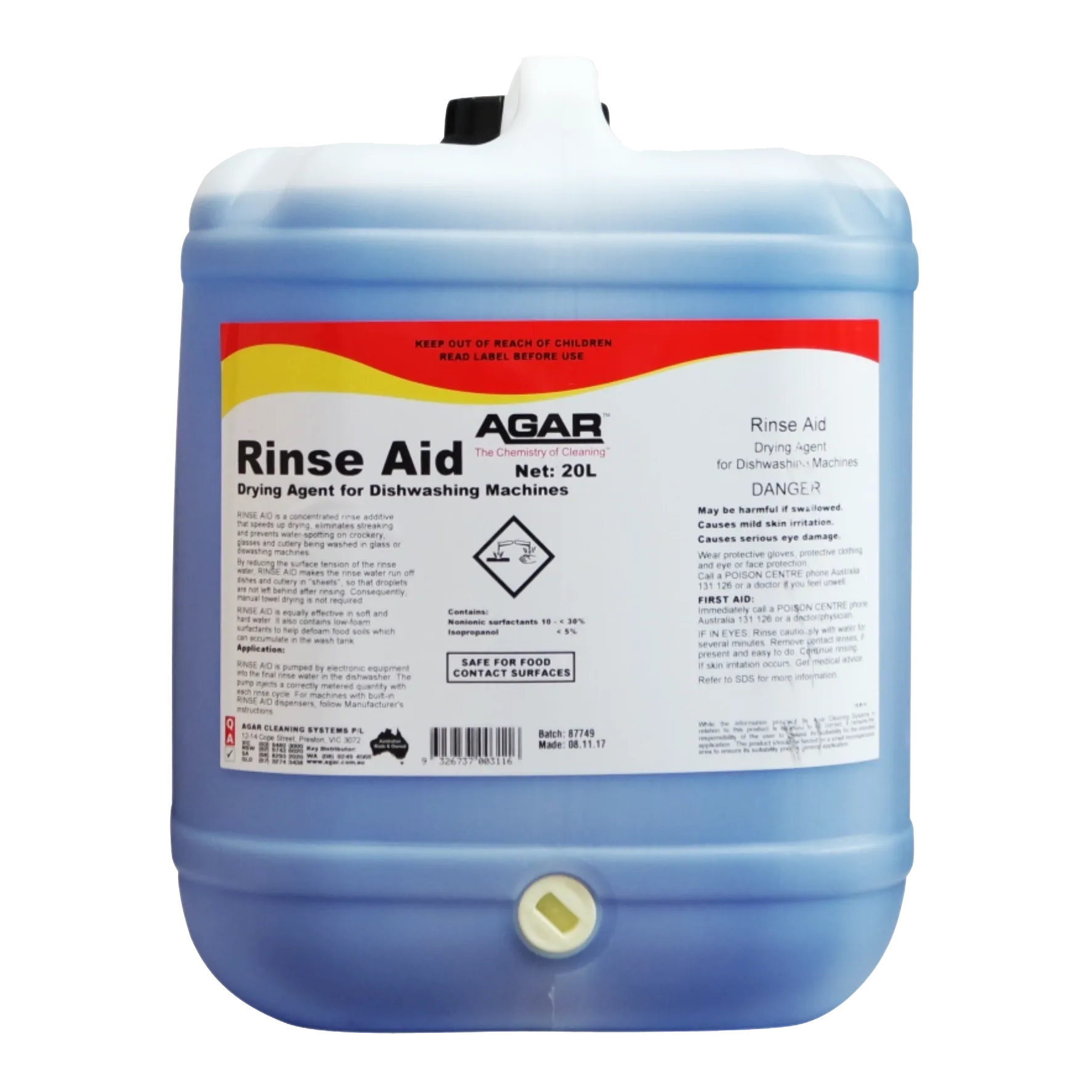Agar Rinse Aid Drying Agent for Dishwashers
