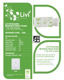 Livi Basics 7200 Multifold Hand Towel 1 Ply 200 x 20 Sheets