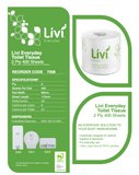Livi Everyday 7008 Toilet Tissue 2 Ply 400 Sheets 48 rolls