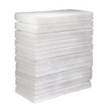 A stack of ten white foam padding blocks of varying thicknesses, arranged vertically against a light gray background.