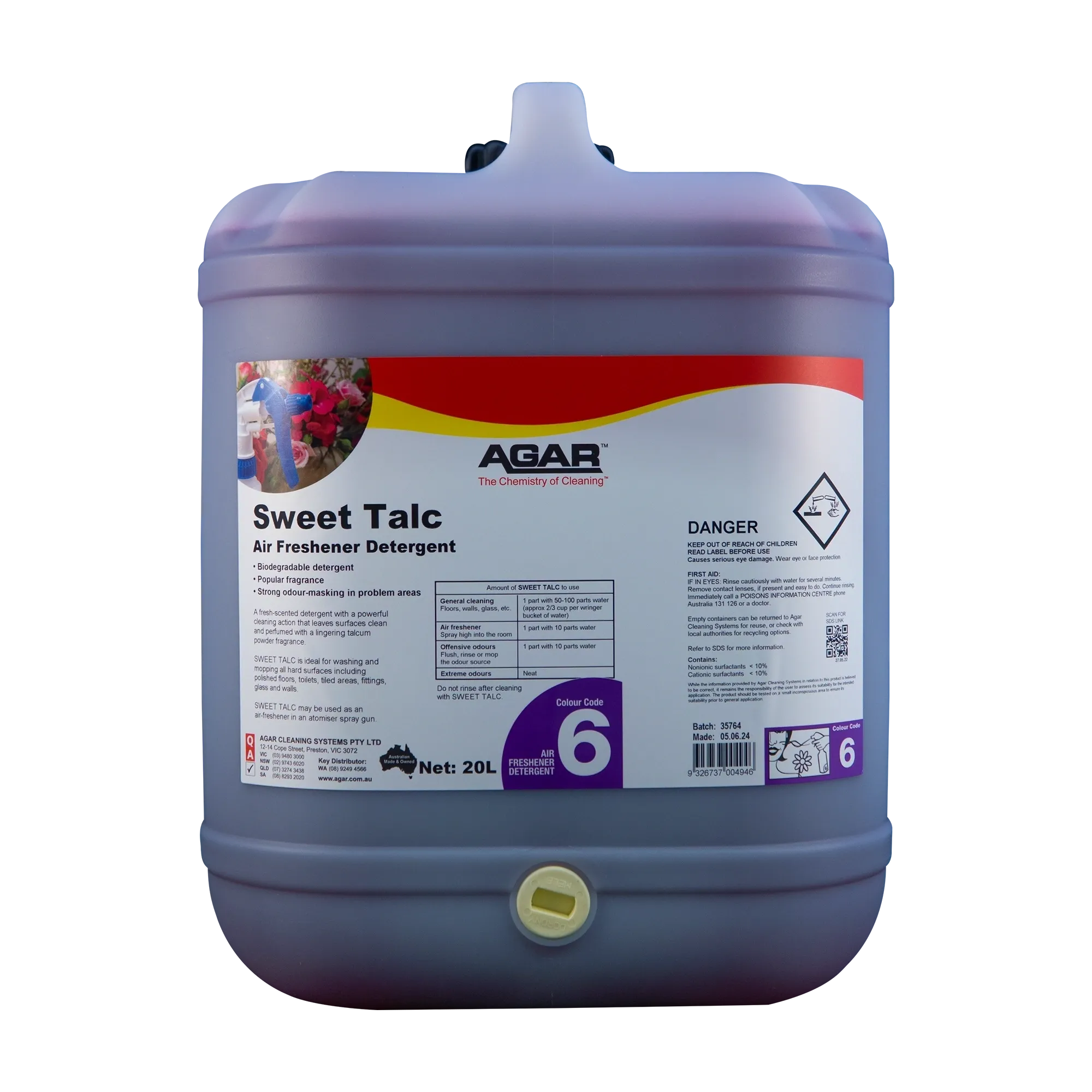 Agar Sweet Talc Air Freshener and Detergent