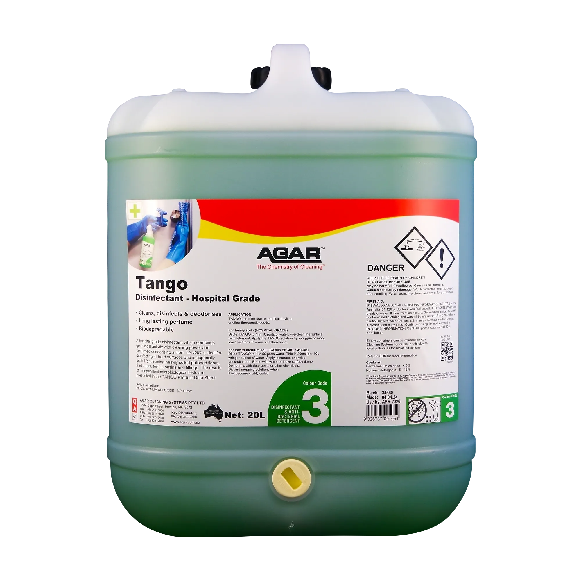 Agar Tango Hospital Grade Disinfectant Various Sizes