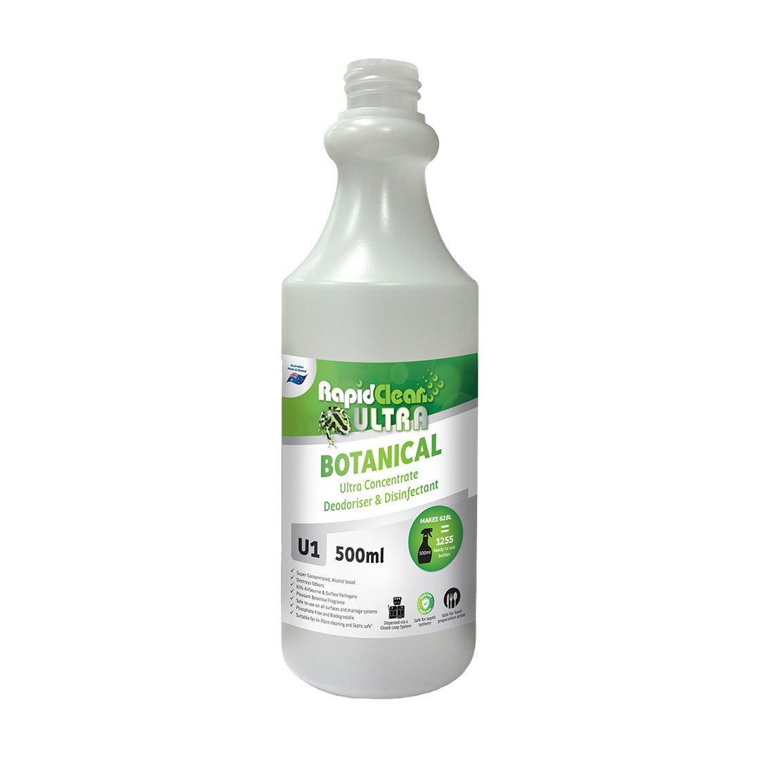 RapidClean Ultra Botanical Deodoriser 500mL Spray Bottle Empty