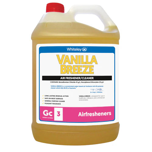 Whiteley Vanilla Breeze 5L Airfreshener, General Purpose Cleaner and Sanitiser